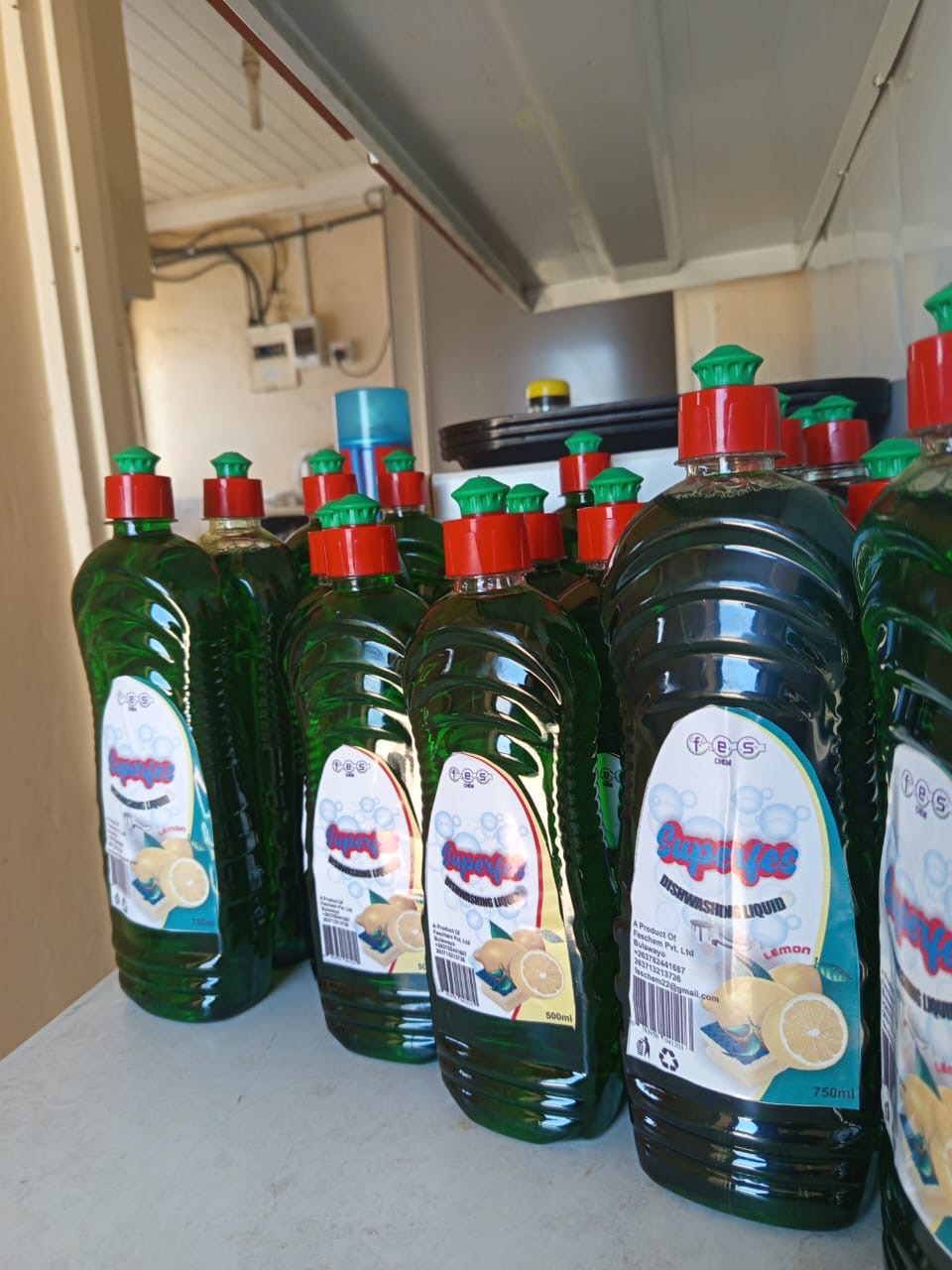 Feschem Superfes dishwashing liquid production line in Bulawayo
